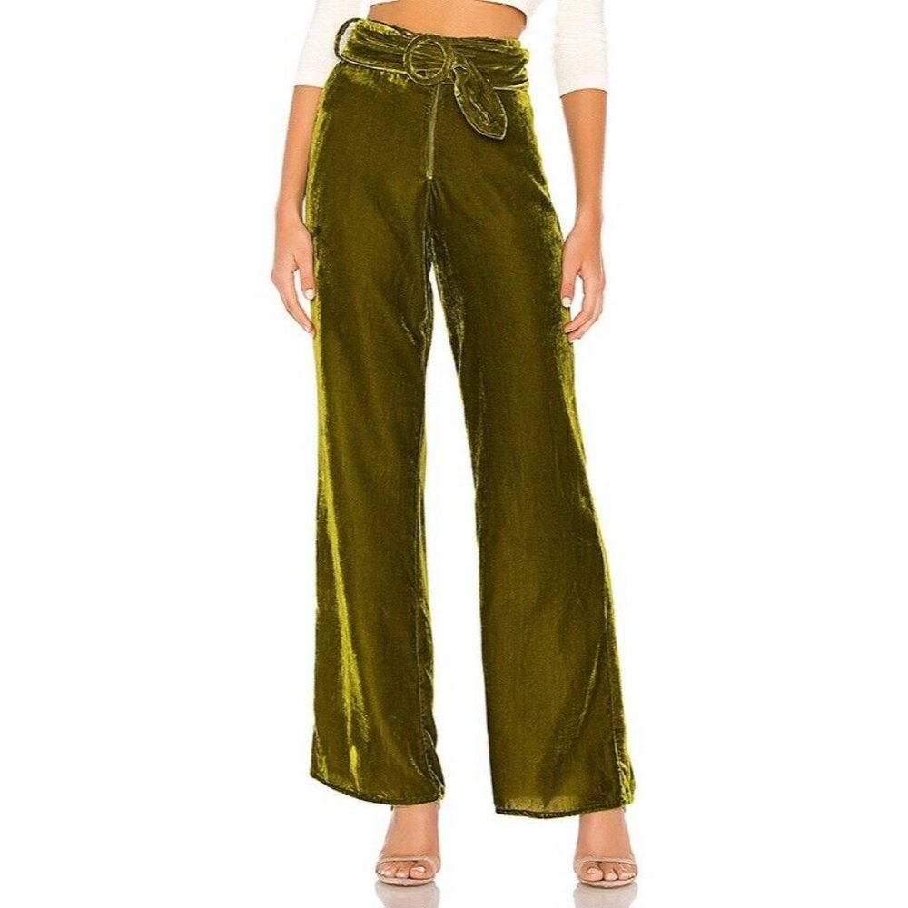 Tularosa Ruth Pants Velvet Moss Green Revolve XS - Picture 2 of 7